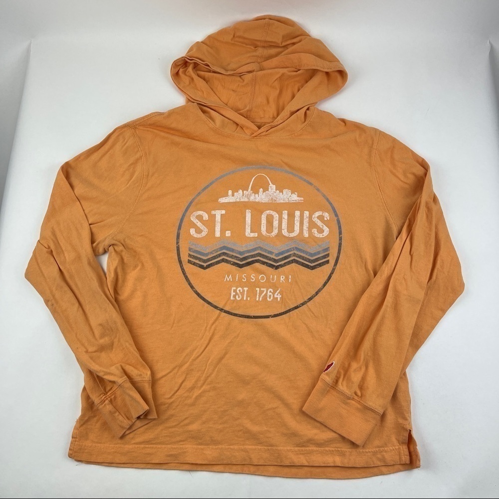 League Hoodie Womens Medium Yellow St Louis Long Sleeve